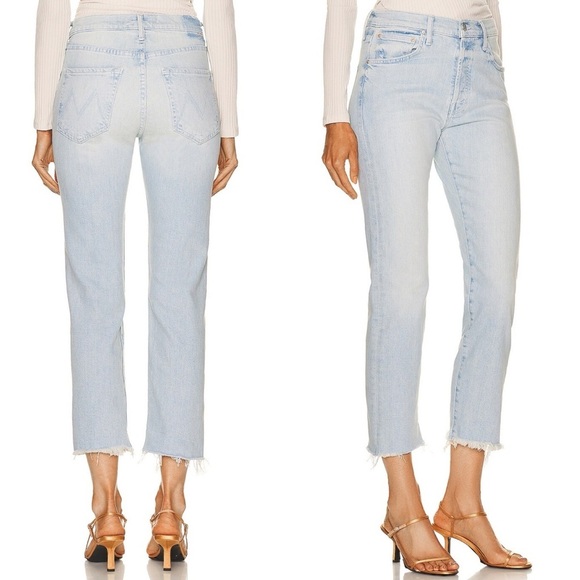 MOTHER- The Scrapper Cuff Ankle Fray Light Wash Lonely Hearts Club Size 25 - Picture 2 of 10